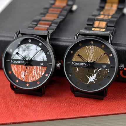 Men's Round Shaped Mechanical Wooden Watch - wnkrs
