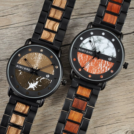 Men's Round Shaped Mechanical Wooden Watch - wnkrs