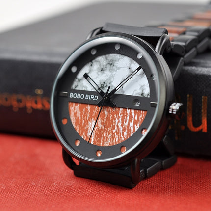 Men's Round Shaped Mechanical Wooden Watch - wnkrs