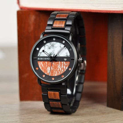 Men's Round Shaped Mechanical Wooden Watch - wnkrs