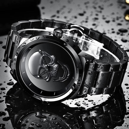Men's Stainless Steel Skull Watch - wnkrs