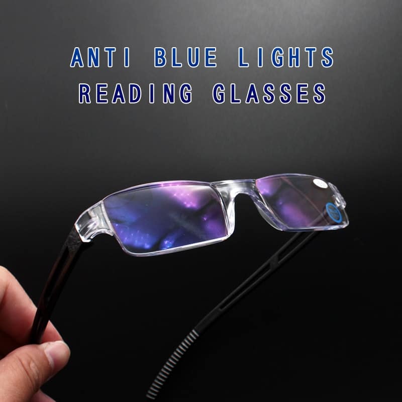Rimless-Style Reading Glasses, Black or Red Arms