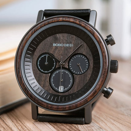 Men's Stainless Steel and Wood Watch - wnkrs