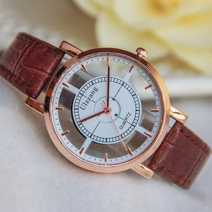 Fashion Women's Leather Quartz Wristwatch - wnkrs