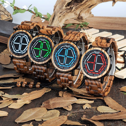Wooden Digital Wristwatches for Men - wnkrs