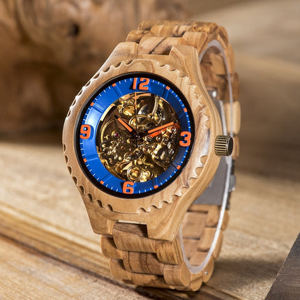 Logo Customized Wooden Mechanical Watch for Men - wnkrs