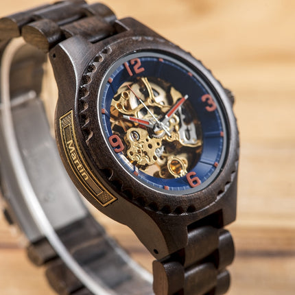 Logo Customized Wooden Mechanical Watch for Men - wnkrs