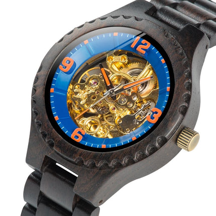 Logo Customized Wooden Mechanical Watch for Men - wnkrs