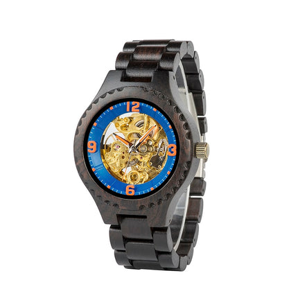 Logo Customized Wooden Mechanical Watch for Men - wnkrs