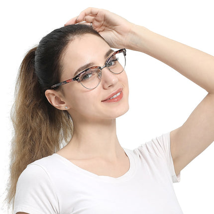Women's Cat Eye Semi-Rimless Glasses - wnkrs