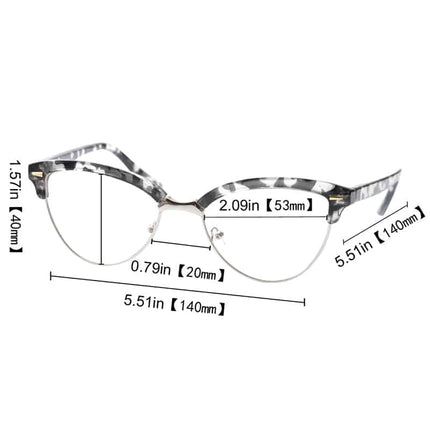 Women's Cat Eye Semi-Rimless Glasses - wnkrs