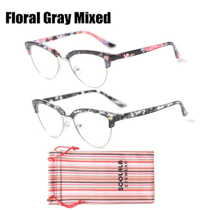 Women's Cat Eye Semi-Rimless Glasses - wnkrs