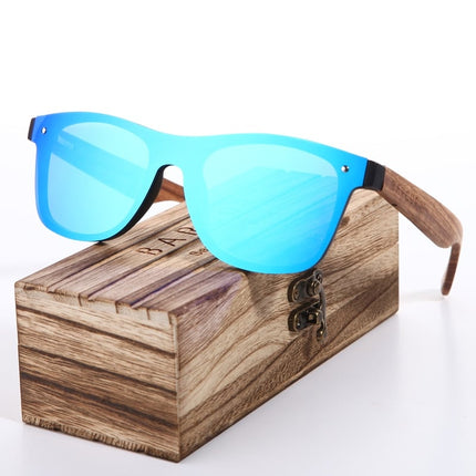 Mirror Antireflective Wooden Frame Men's Sunglasses - wnkrs