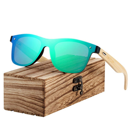Mirror Antireflective Wooden Frame Men's Sunglasses - wnkrs