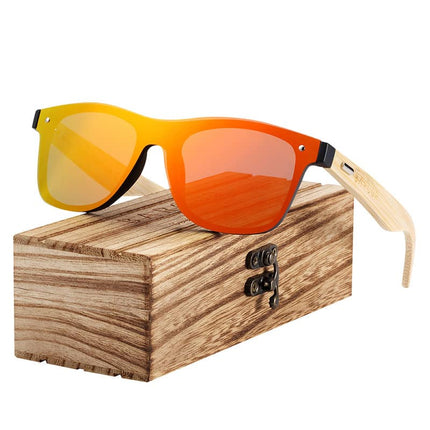 Mirror Antireflective Wooden Frame Men's Sunglasses - wnkrs