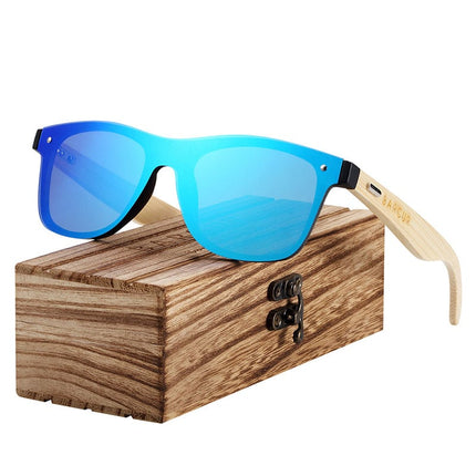 Mirror Antireflective Wooden Frame Men's Sunglasses - wnkrs