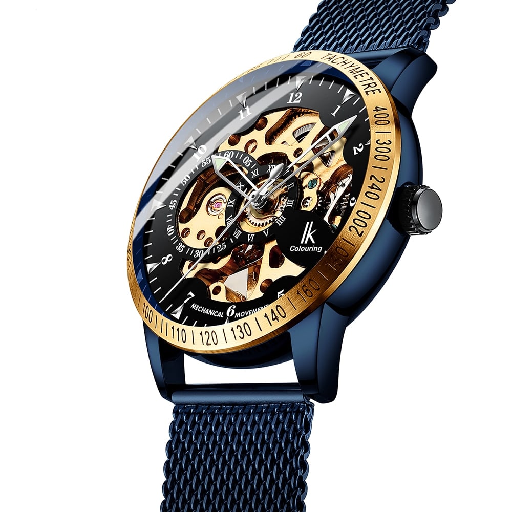 Men's Mesh Braided Skeleton Watch