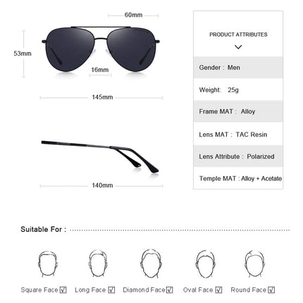 Men's Classic Pilot HD Polarized Sunglasses - wnkrs