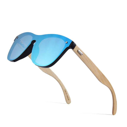 Colorful Mirror Lens Bamboo Wood Unisex Sunglasses - wnkrs