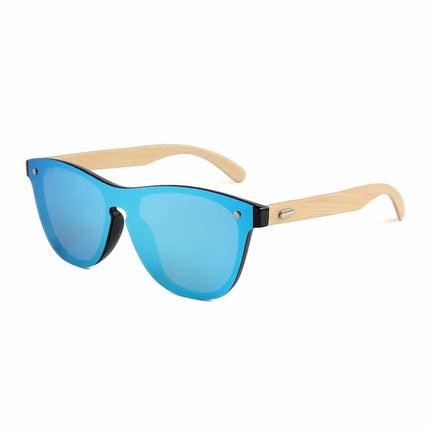 Colorful Mirror Lens Bamboo Wood Unisex Sunglasses - wnkrs