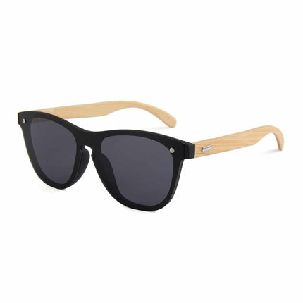Colorful Mirror Lens Bamboo Wood Unisex Sunglasses - wnkrs
