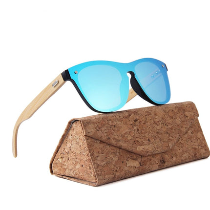 Colorful Mirror Lens Bamboo Wood Unisex Sunglasses - wnkrs