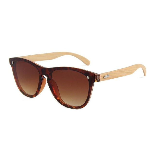 Colorful Mirror Lens Bamboo Wood Unisex Sunglasses - wnkrs