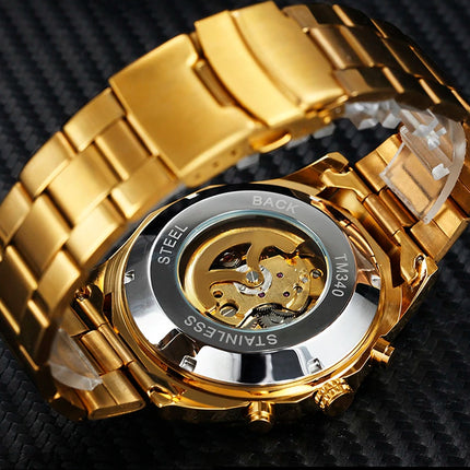Stainless Steel Mechanical Wristwatches for Men with Skull Design - wnkrs
