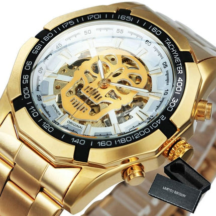 Stainless Steel Mechanical Wristwatches for Men with Skull Design - wnkrs