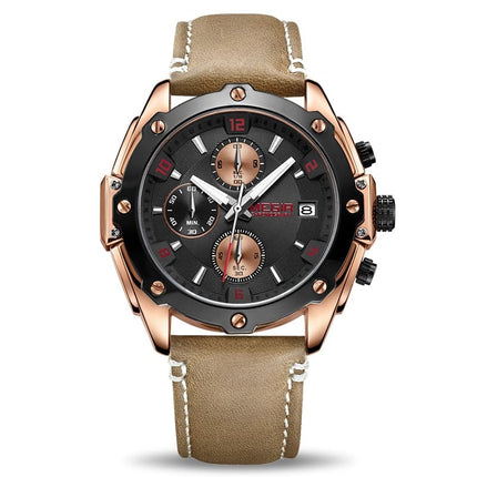 Casual Quartz Watches for Men with Leather Strap - wnkrs