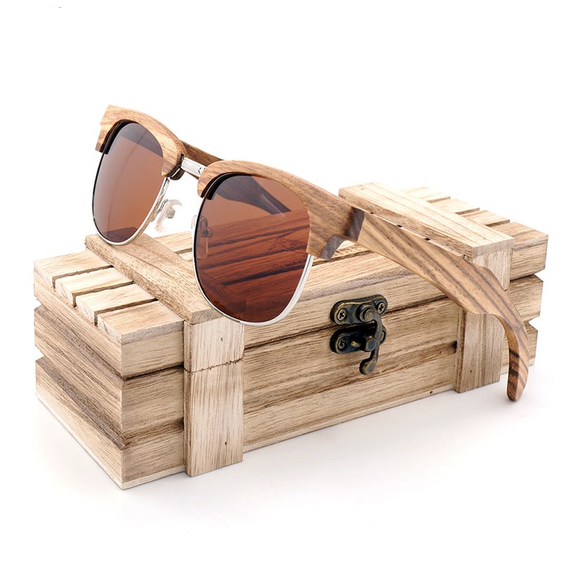 Men's Vintage Wooden Sunglasses