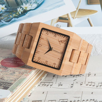 Square-Shaped Bamboo Wood Men's Watches - wnkrs