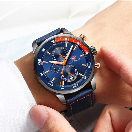 Men's Plaid Leather Strap Watches - wnkrs