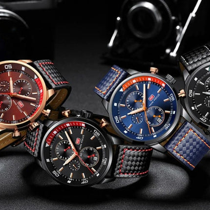 Men's Plaid Leather Strap Watches - wnkrs