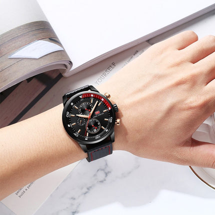 Men's Plaid Leather Strap Watches - wnkrs