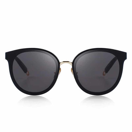 Women's Gold and Black Cat Eye Shaped Sunglasses - wnkrs
