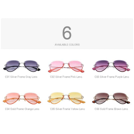 Women's Rimless Pilot Sunglasses - wnkrs