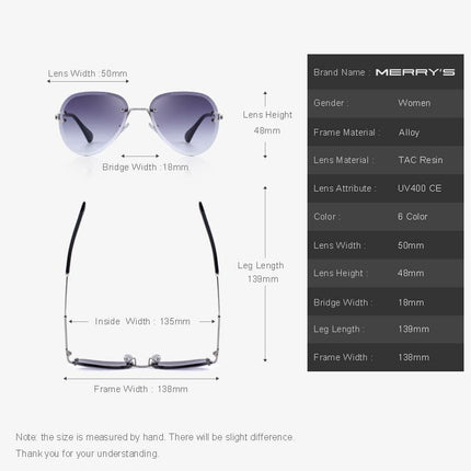 Women's Rimless Pilot Sunglasses - wnkrs