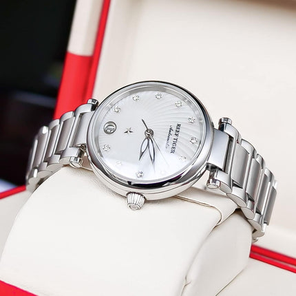 Women's Stainless Steel Diamond Automatic Wristwatch - wnkrs