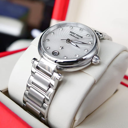 Women's Stainless Steel Diamond Automatic Wristwatch - wnkrs