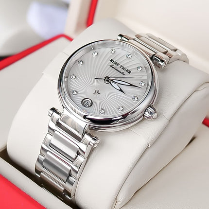 Women's Stainless Steel Diamond Automatic Wristwatch - wnkrs