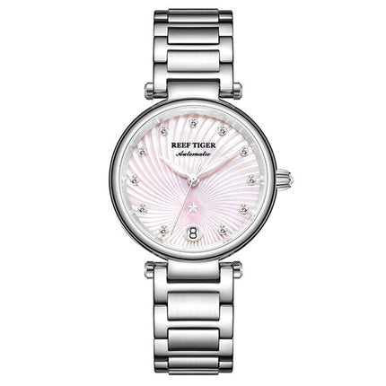 Women's Stainless Steel Diamond Automatic Wristwatch - wnkrs