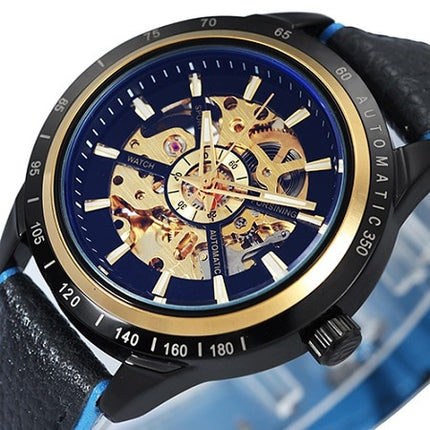 Waterproof Mechanical Wristwatches for Men with Transparent Skeleton Dial - wnkrs
