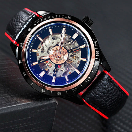 Waterproof Mechanical Wristwatches for Men with Transparent Skeleton Dial - wnkrs