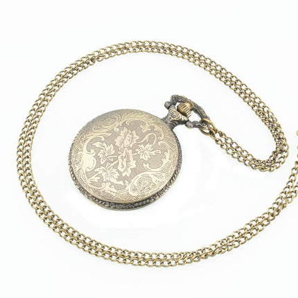 Vintage Bronze Flower Pocket Watch - wnkrs