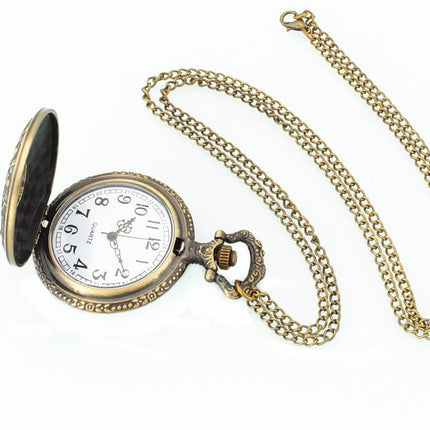 Vintage Bronze Flower Pocket Watch - wnkrs