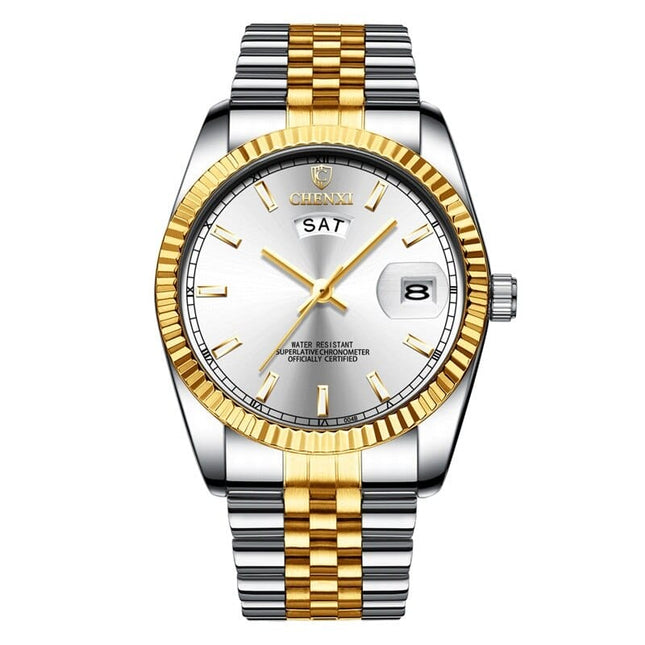 Men's Striped Stainless Steel Watch - wnkrs