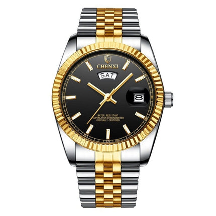 Men's Striped Stainless Steel Watch - wnkrs