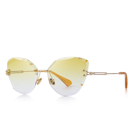 Women's Crystal Shaped Rimless Sunglasses - wnkrs