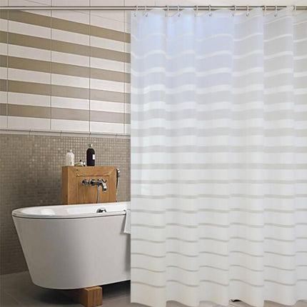 Waterproof Striped Shower Curtain with Hooks - Wnkrs